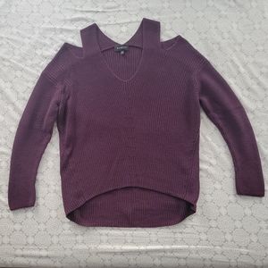 New Express cold shoulder purple sweater